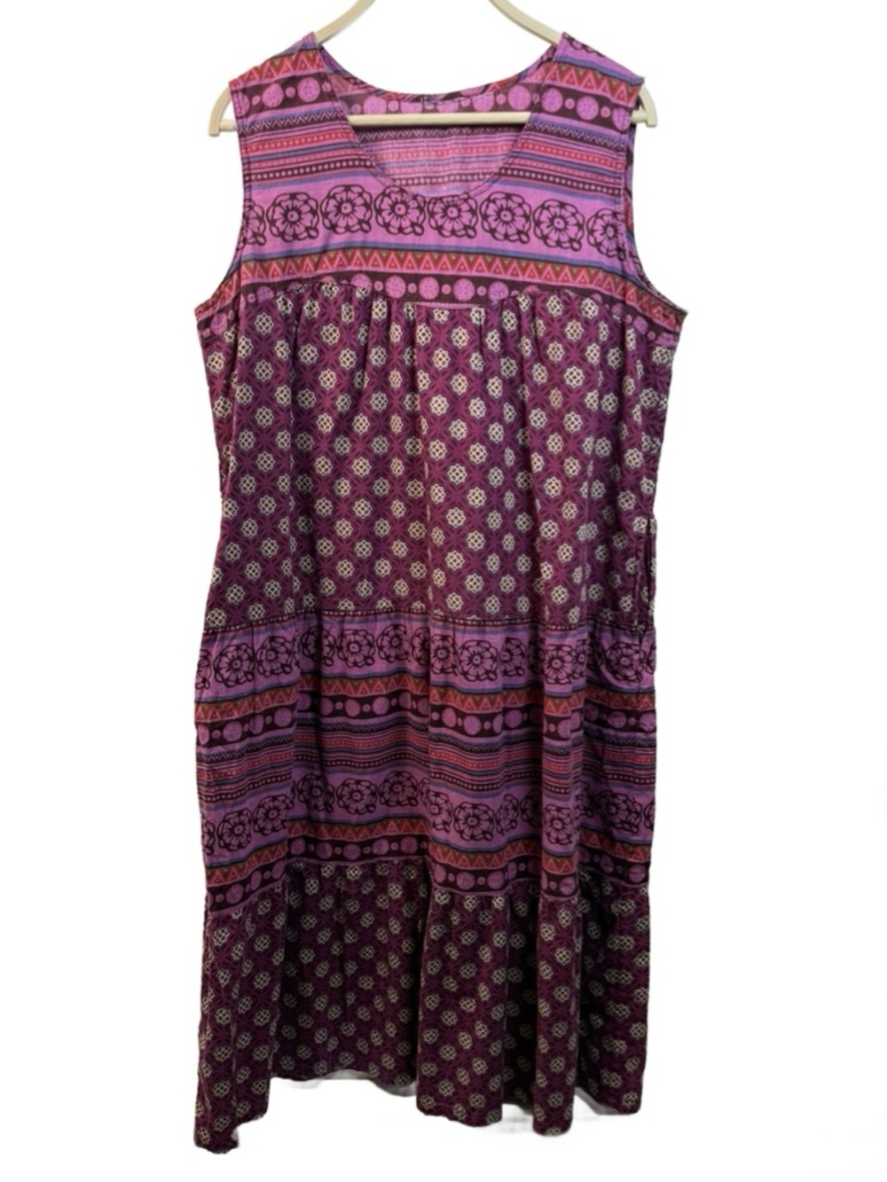 Vintage Women’s Midi Cotton Dress with pockets